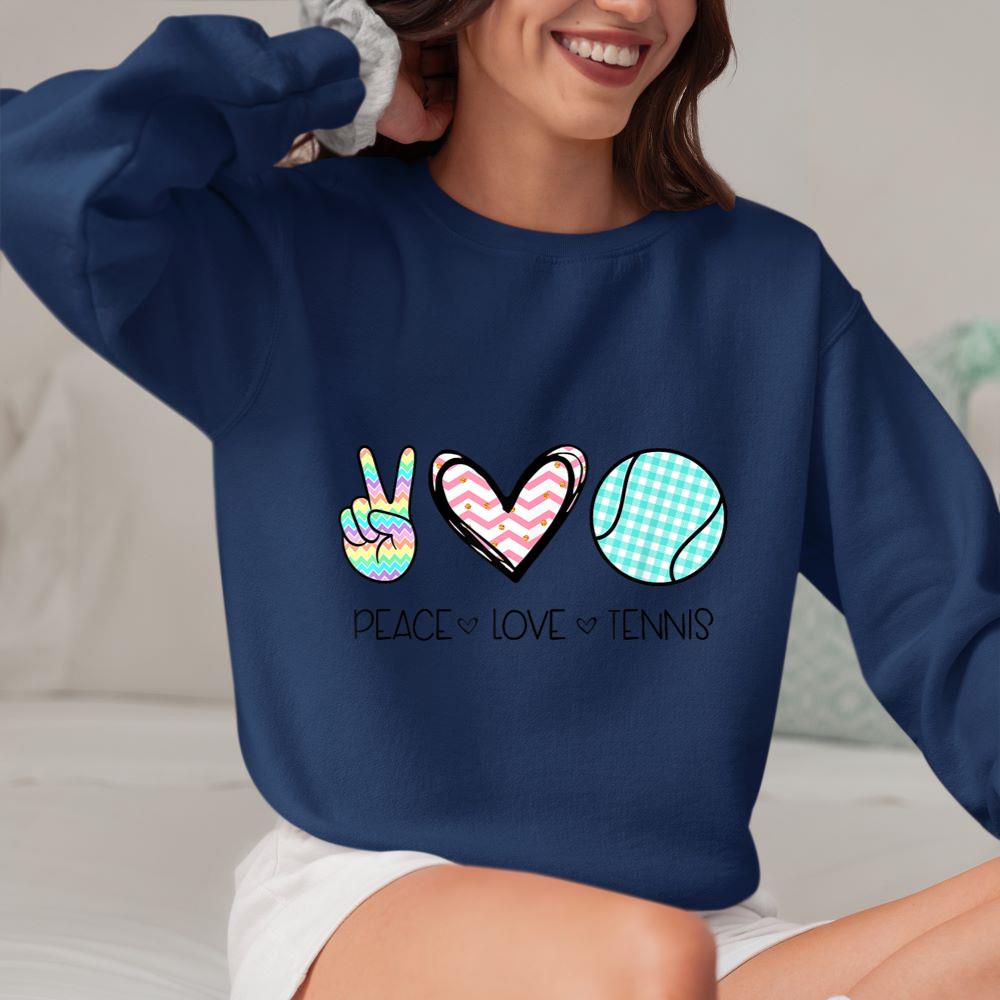 Mckenzieshoponline Peace Love Tennis Cute Design for Women Teen Girls Sweatshirt - Image 4