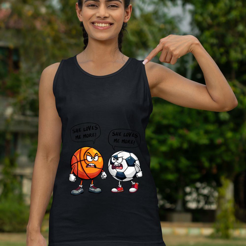 Mckenzieshoponline She loves me more Basketball soccer for women Tank Top - Image 4