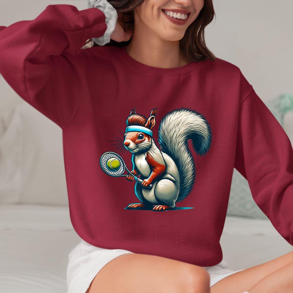 Mckenzieshoponline Squirrel Tennis Player Animal Lover Design Sweatshirt - Image 5