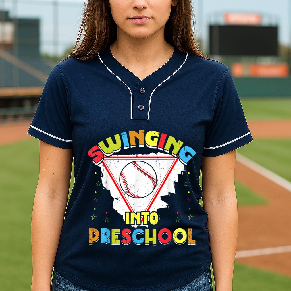 Mckenzieshoponline Swinging Into Preschool First Day Of School Baseball Baseball Jersey - Image 5