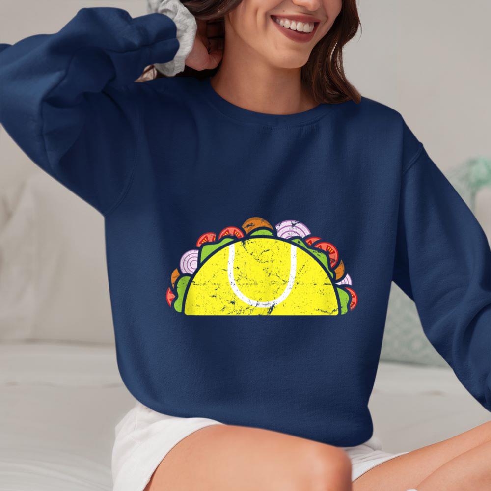 Mckenzieshoponline Taco Tennis Ball Funny Cinco De Mayo Tennis Player Tank Top Sweatshirt - Image 4