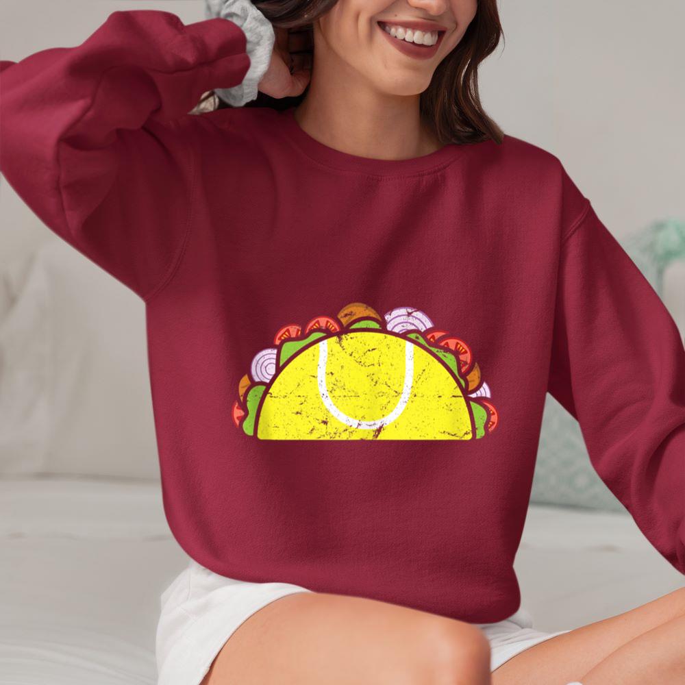 Mckenzieshoponline Taco Tennis Ball Funny Cinco De Mayo Tennis Player Tank Top Sweatshirt - Image 5