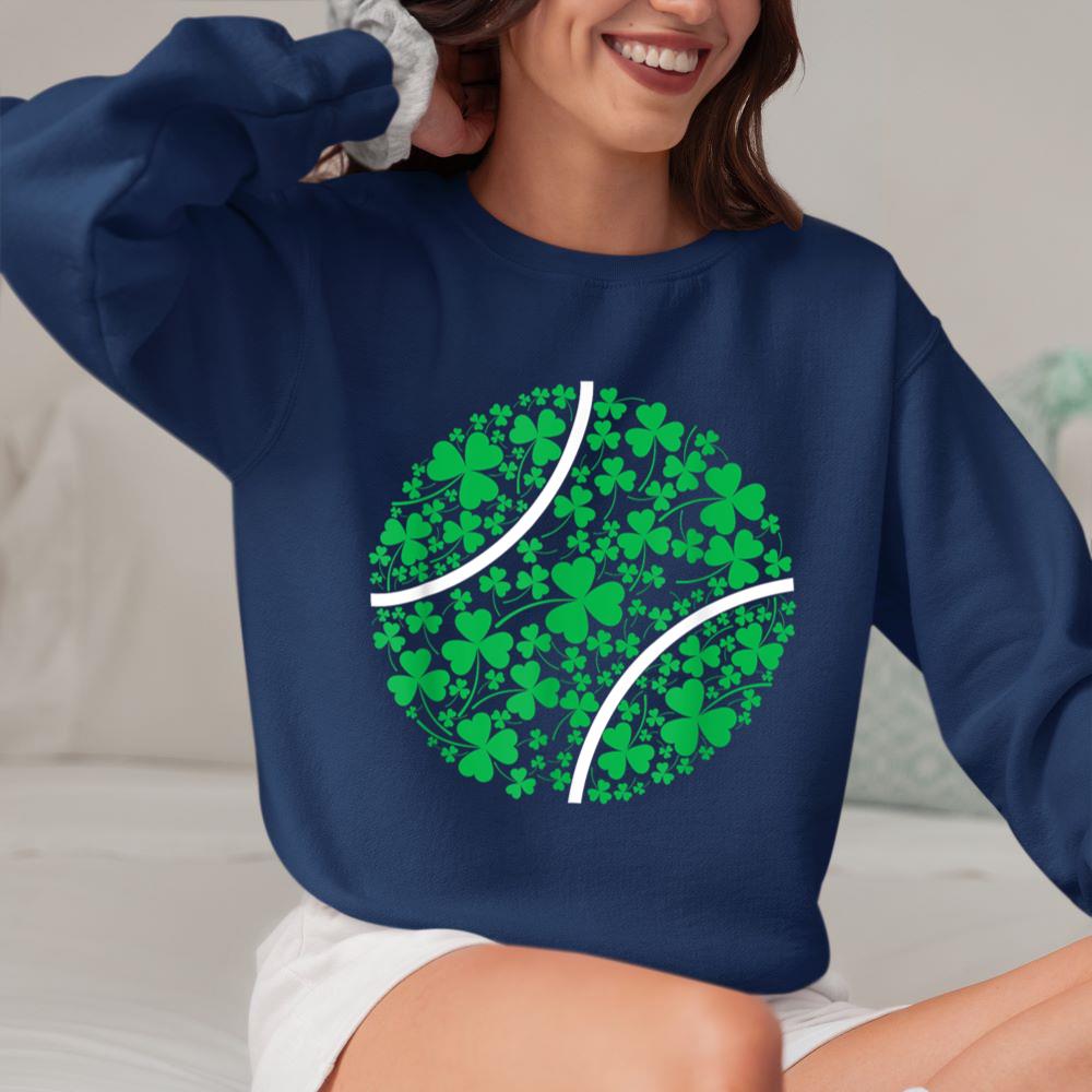 Mckenzieshoponline Tennis Coach Gift St. Patrick's Day Tee for Tennis Player Sweatshirt - Image 4