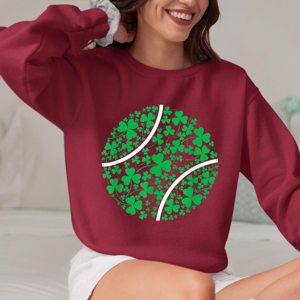 Mckenzieshoponline Tennis Coach Gift St. Patrick's Day Tee for Tennis Player Sweatshirt - Image 5