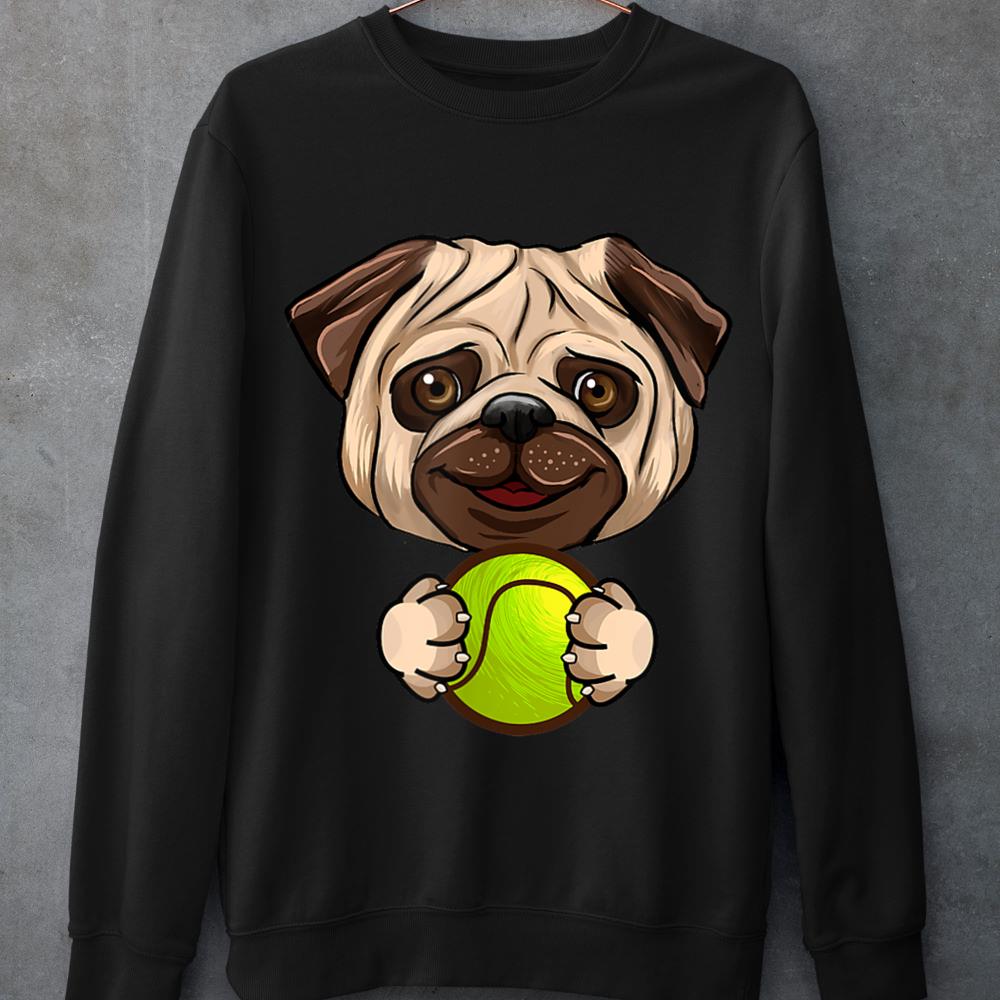 Mckenzieshoponline Tennis Lover Cute Giant Pug Mania Unique Funny Gifts Sweatshirt
