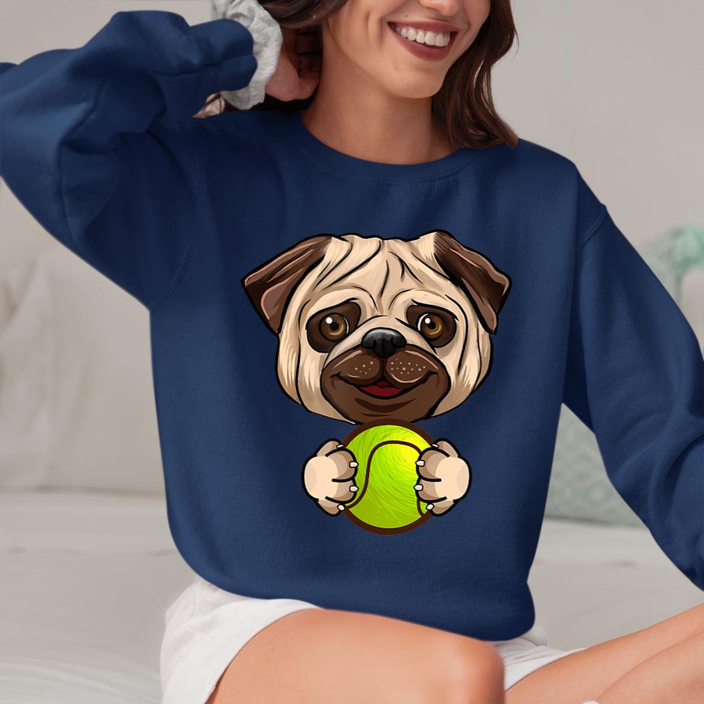 Mckenzieshoponline Tennis Lover Cute Giant Pug Mania Unique Funny Gifts Sweatshirt - Image 4