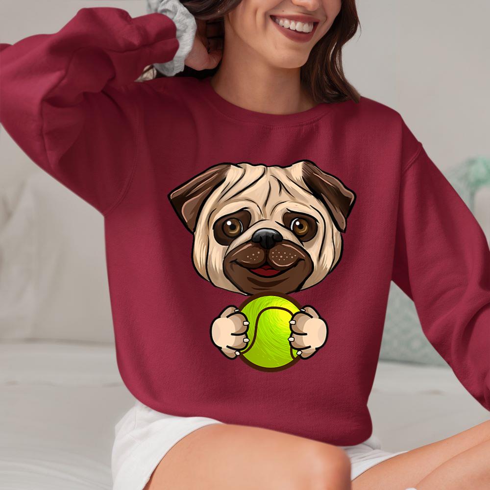 Mckenzieshoponline Tennis Lover Cute Giant Pug Mania Unique Funny Gifts Sweatshirt - Image 5