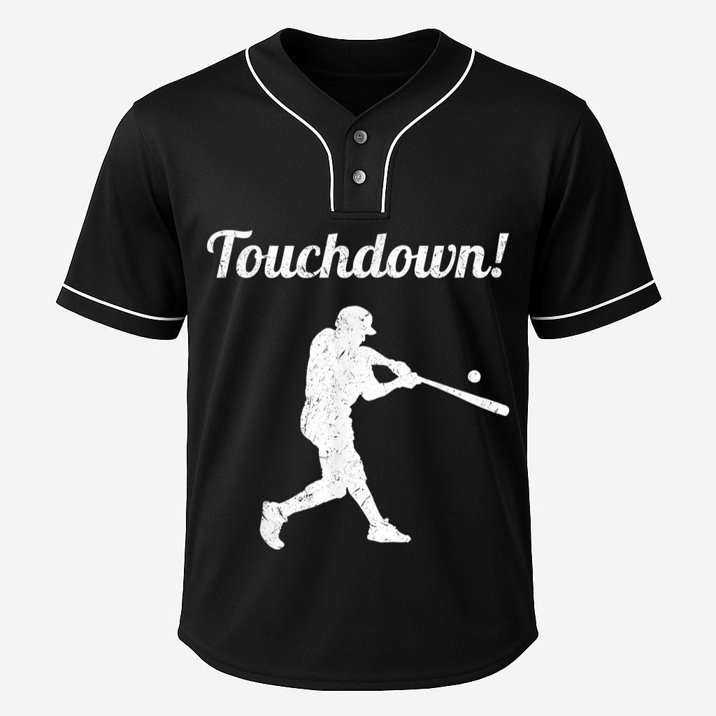 Mckenzieshoponline Touchdown Baseball Vintage Retro Baseball Player Gift Baseball Jersey