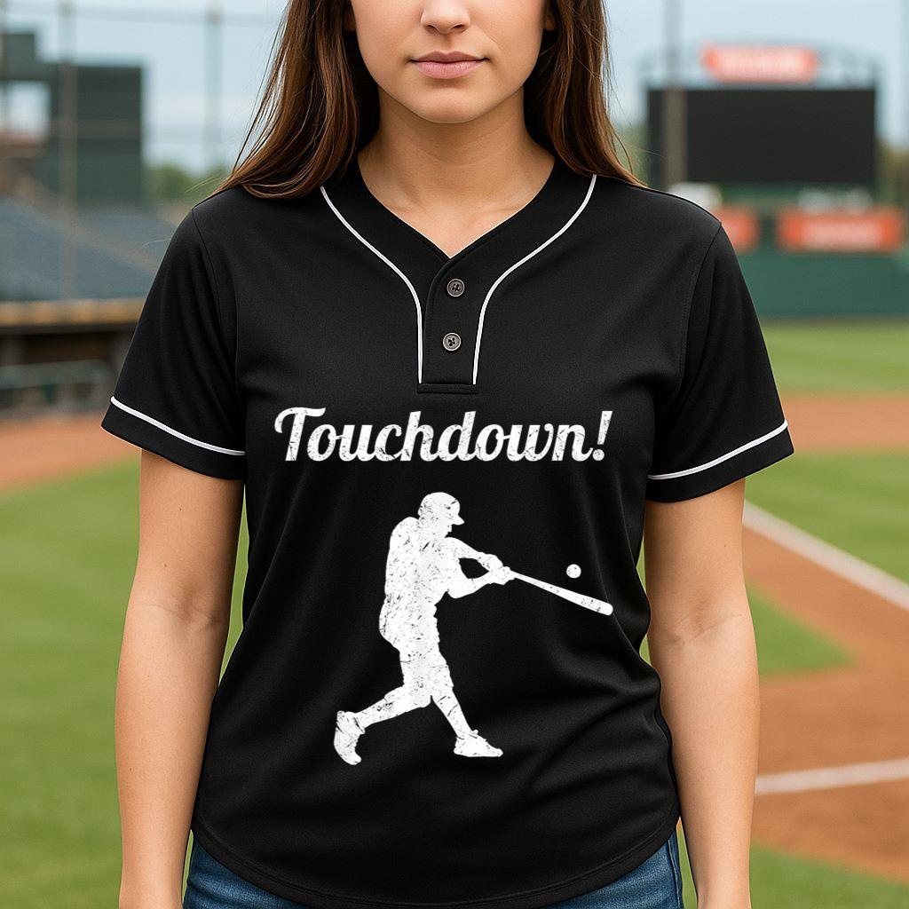 Mckenzieshoponline Touchdown Baseball Vintage Retro Baseball Player Gift Baseball Jersey - Image 4