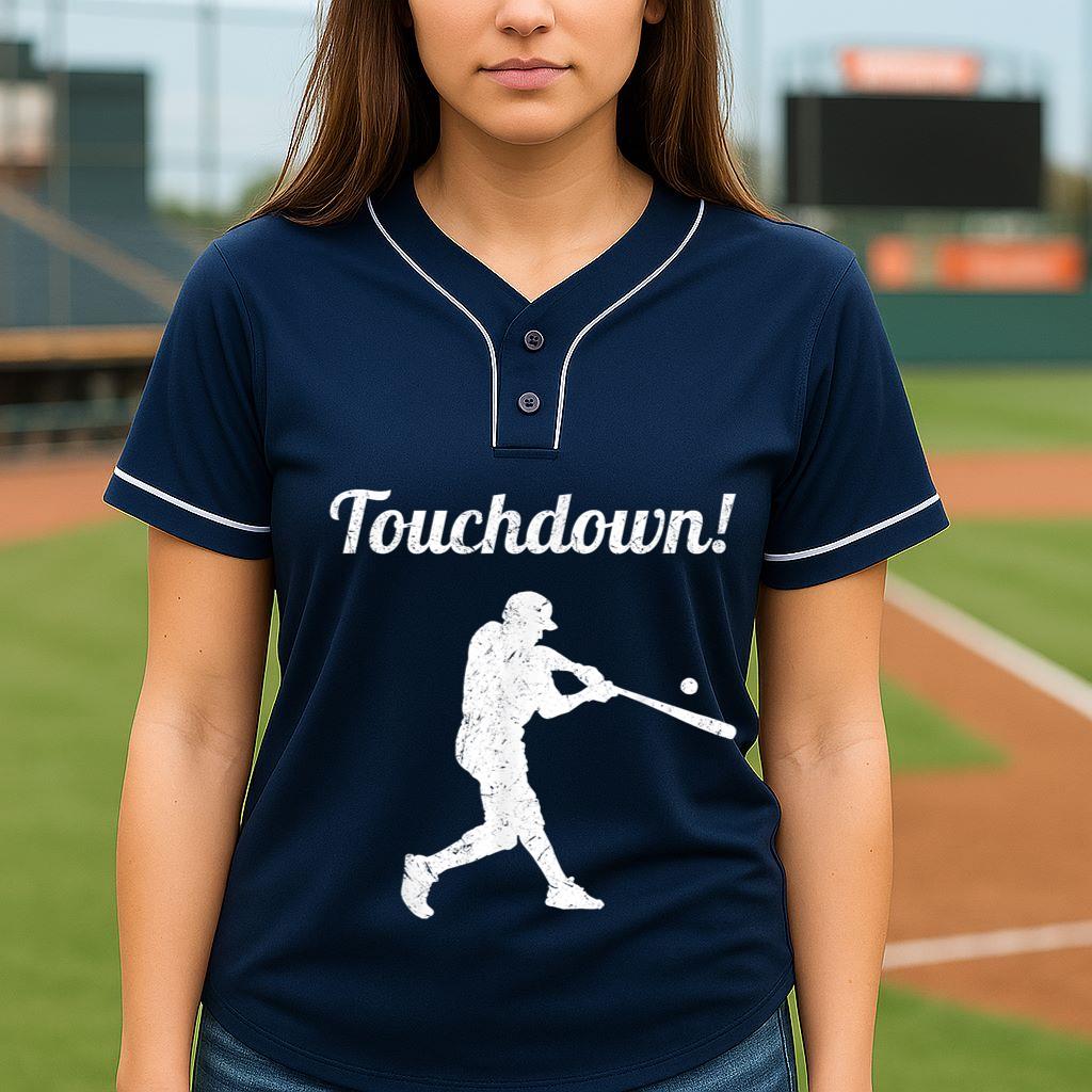 Mckenzieshoponline Touchdown Baseball Vintage Retro Baseball Player Gift Baseball Jersey - Image 5