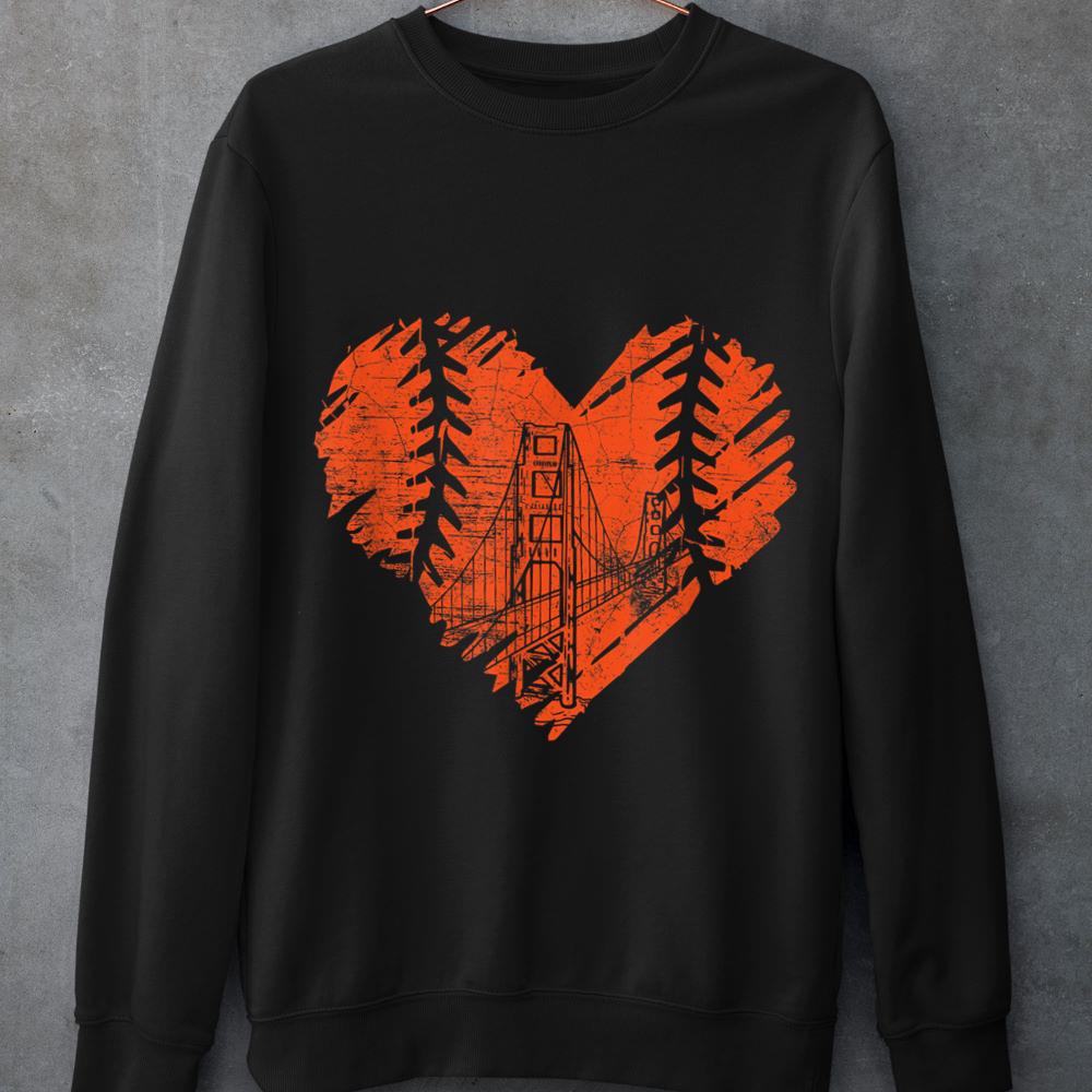 Mckenzieshoponline - US State San Francisco Baseball Vintage Heart Sweatshirt