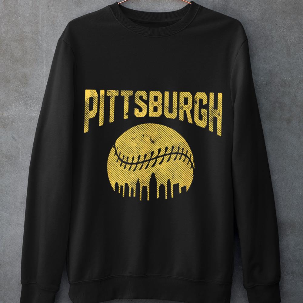 Mckenzieshoponline - Vintage Pittsburgh Pennsylvania Baseball Fans Skyline Sports Sweatshirt