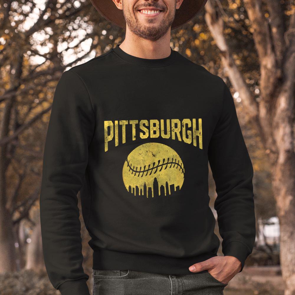 Mckenzieshoponline - Vintage Pittsburgh Pennsylvania Baseball Fans Skyline Sports Sweatshirt - Image 2