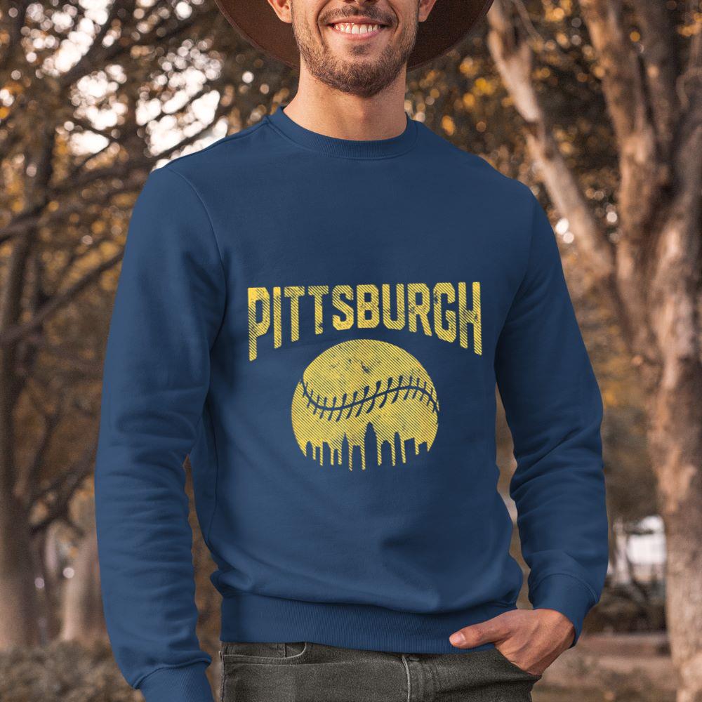 Mckenzieshoponline - Vintage Pittsburgh Pennsylvania Baseball Fans Skyline Sports Sweatshirt - Image 3