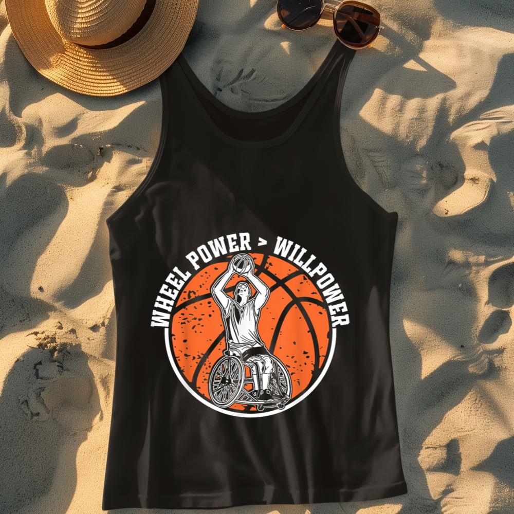 Mckenzieshoponline Wheel power  Willpower - Wheelchair Basketball Tank Top