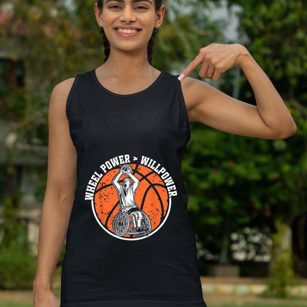 Mckenzieshoponline Wheel power  Willpower - Wheelchair Basketball Tank Top - Image 4