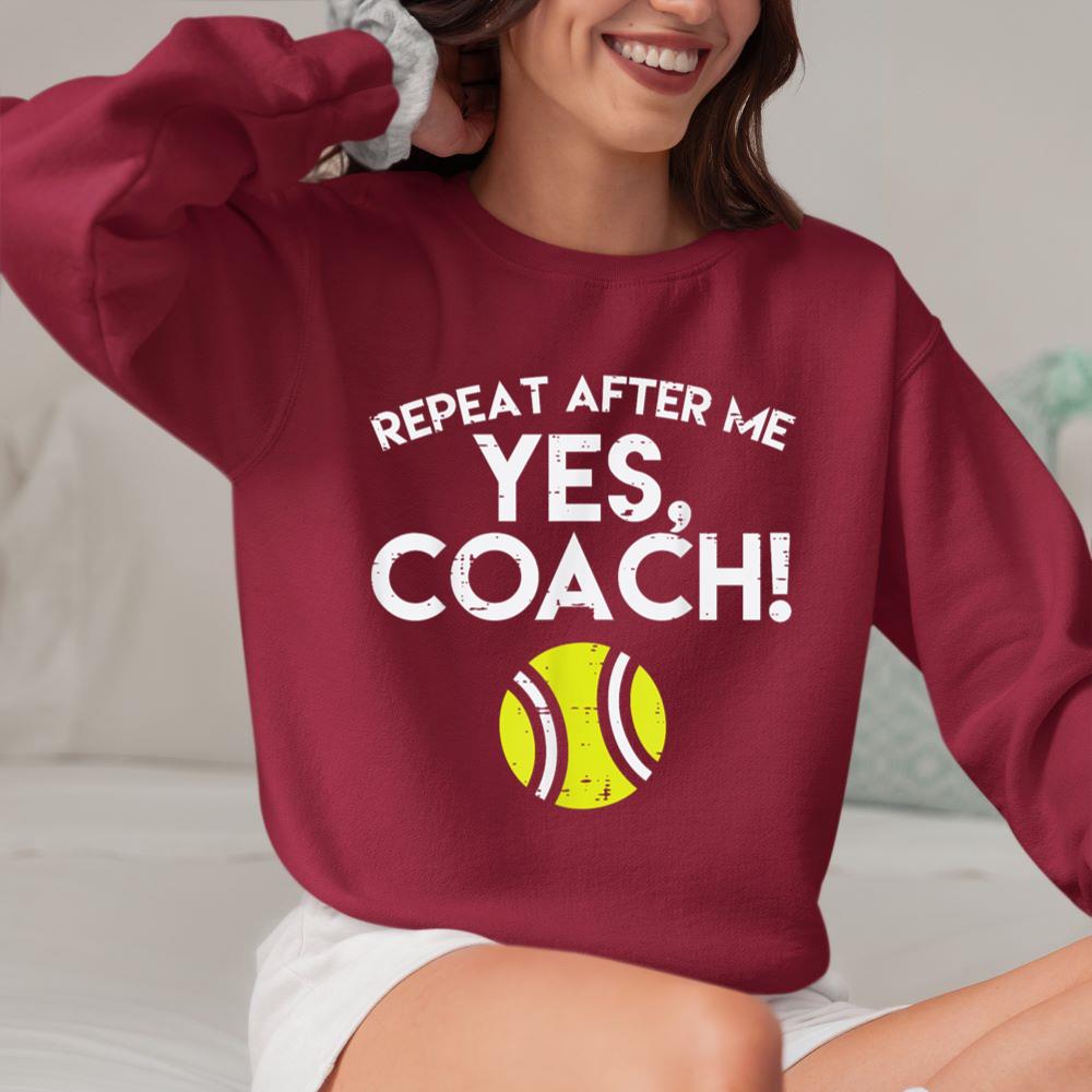 Mckenzieshoponline Yes Coach Tennis Funny Sports Player Men Women Kids Youth Sweatshirt - Image 5