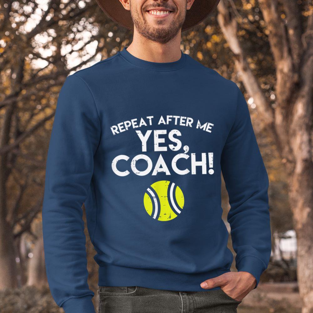 Mckenzieshoponline Yes Coach Tennis Funny Sports Player Men Women Kids Youth Sweatshirt - Image 3