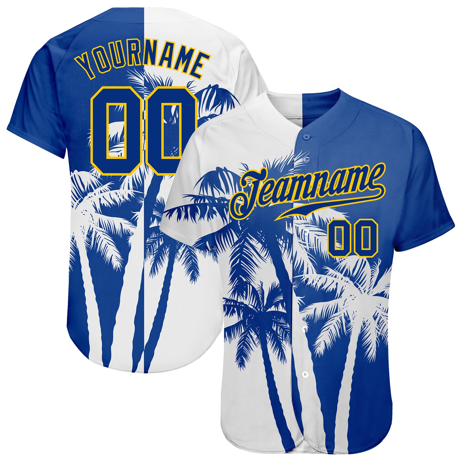 Jerseytrend 3D Pattern Design Hawaii Coconut Trees Personalized Baseball Jersey For Fans