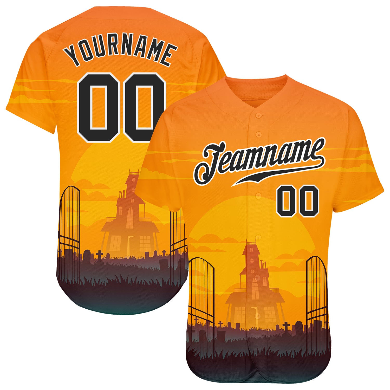 Jerseytrend 3D Pattern Halloween Horror Night Personalized Baseball Jersey For Fans