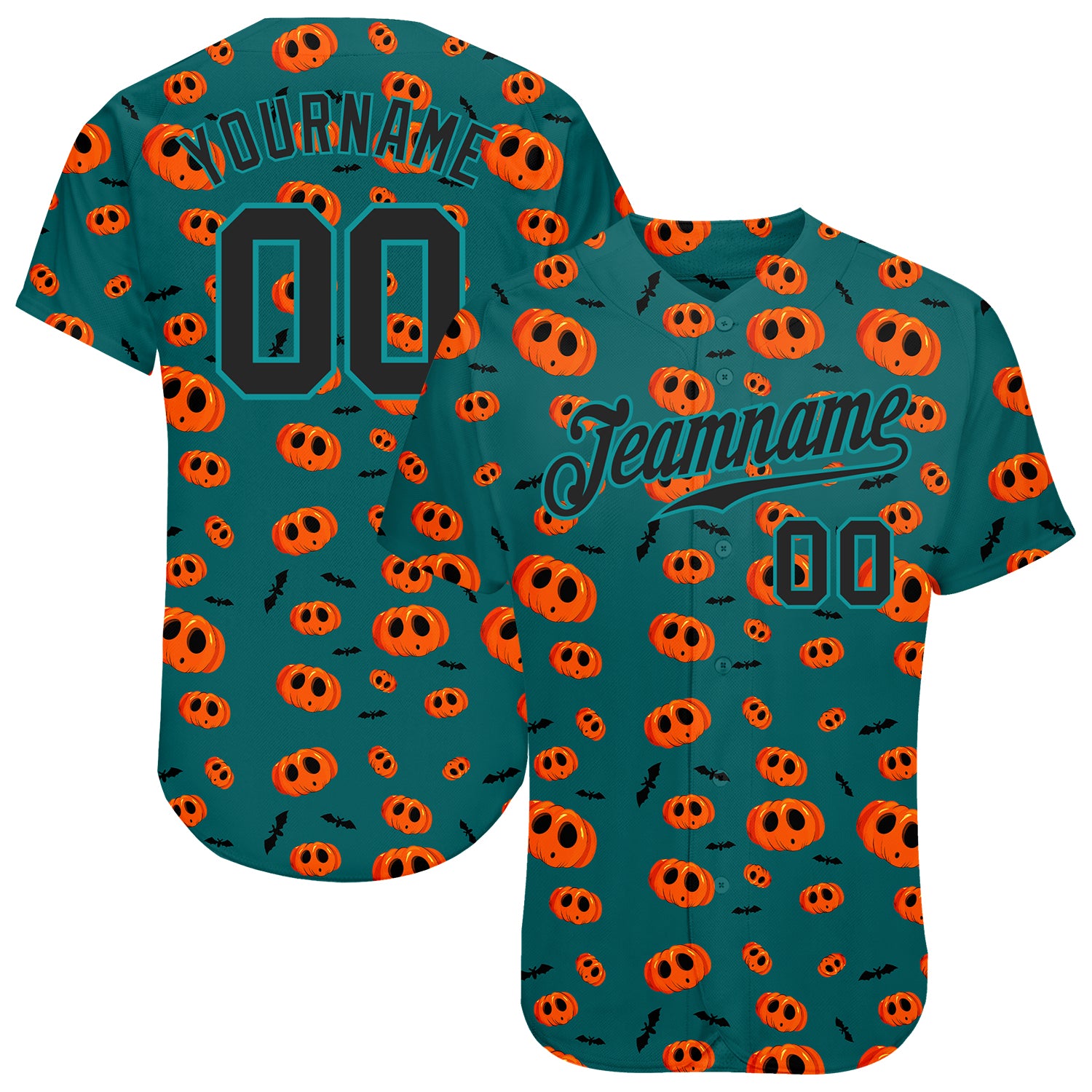 Jerseytrend 3D Pattern Halloween Pumpkins Personalized Baseball Jersey For Fans
