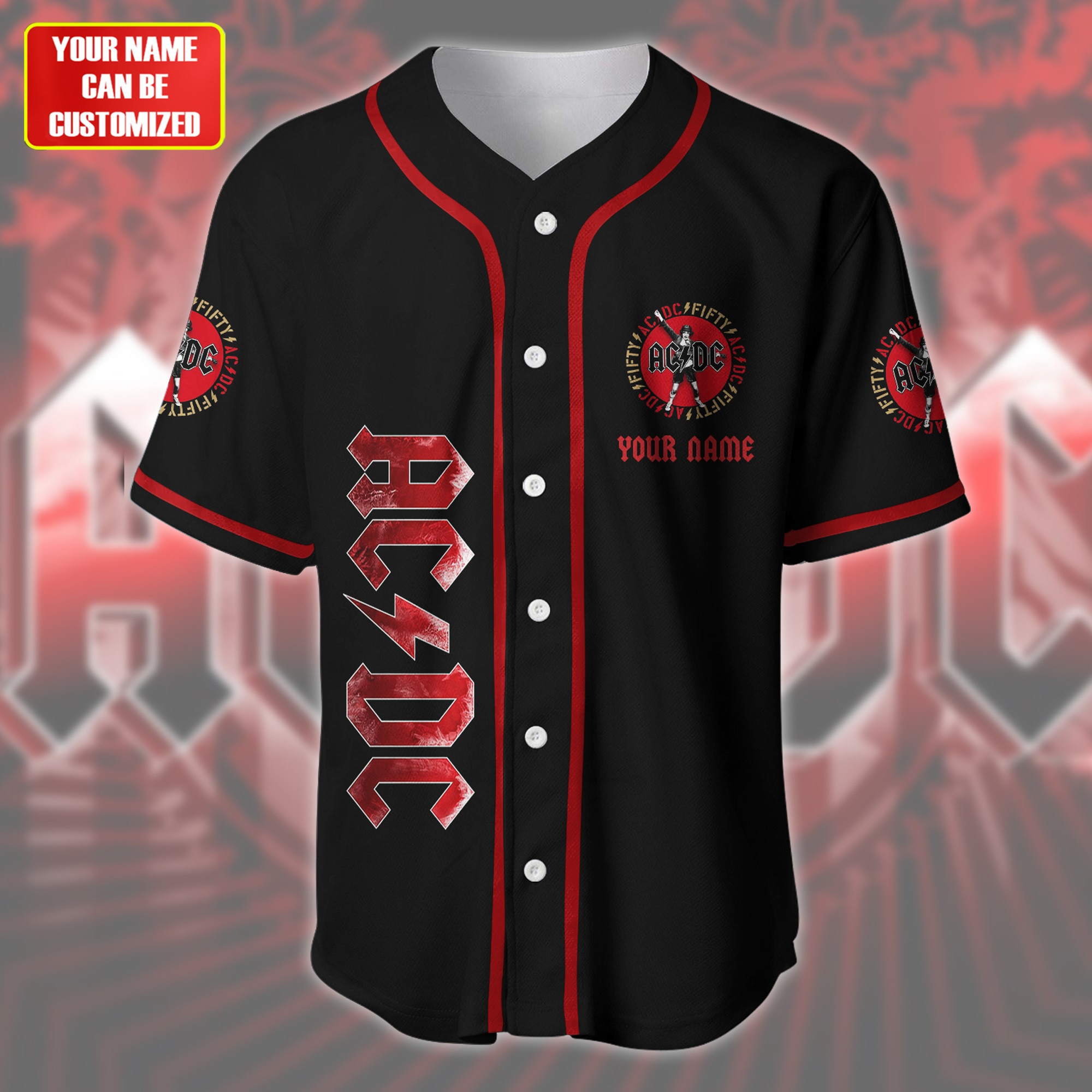 Jerseytrend AC/DC Band 52 Years Anniversary Personalized Baseball Jersey For Fans - Image 2