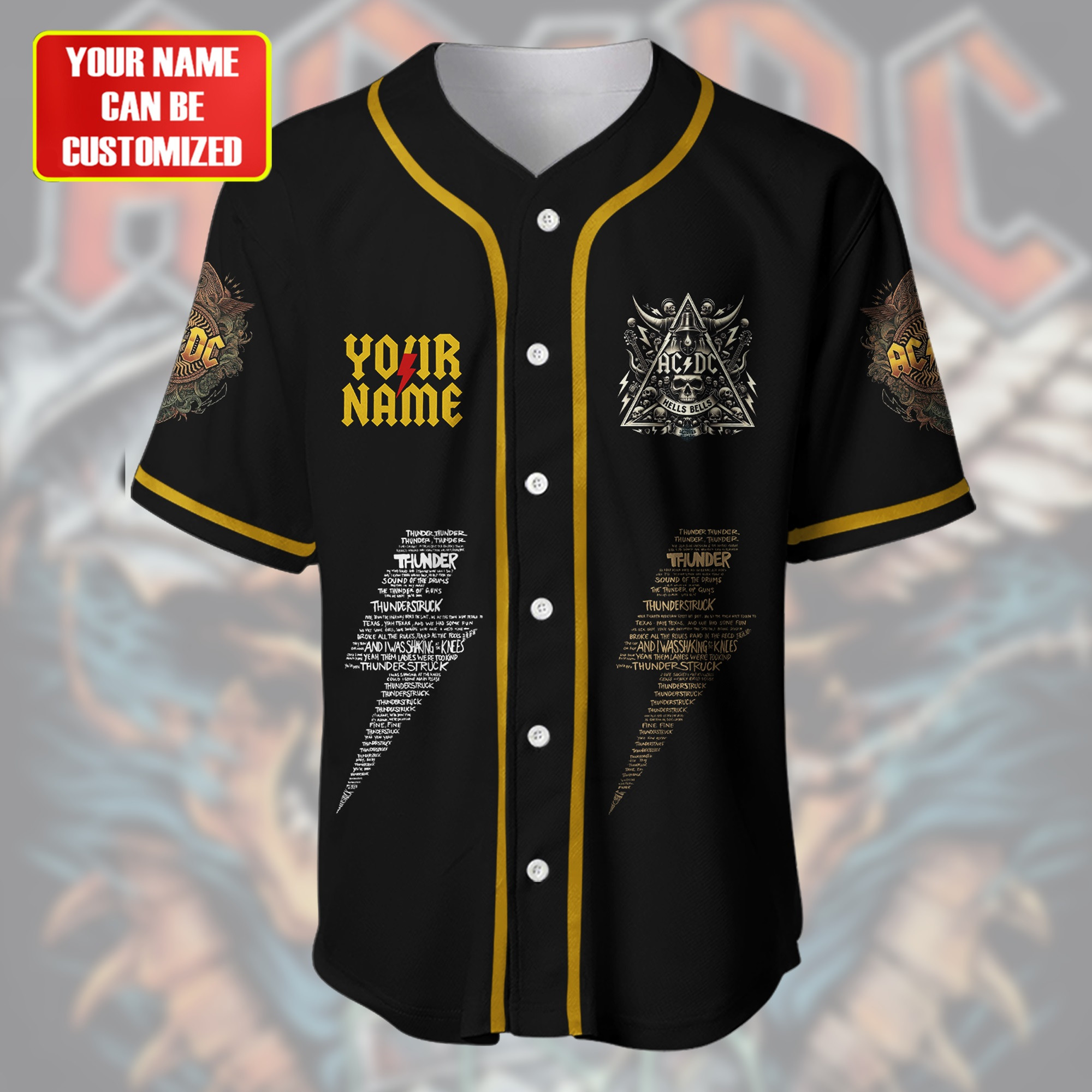 Jerseytrend AC/DC Band Hells Bells Personalized Baseball Jersey For Fans - Image 2