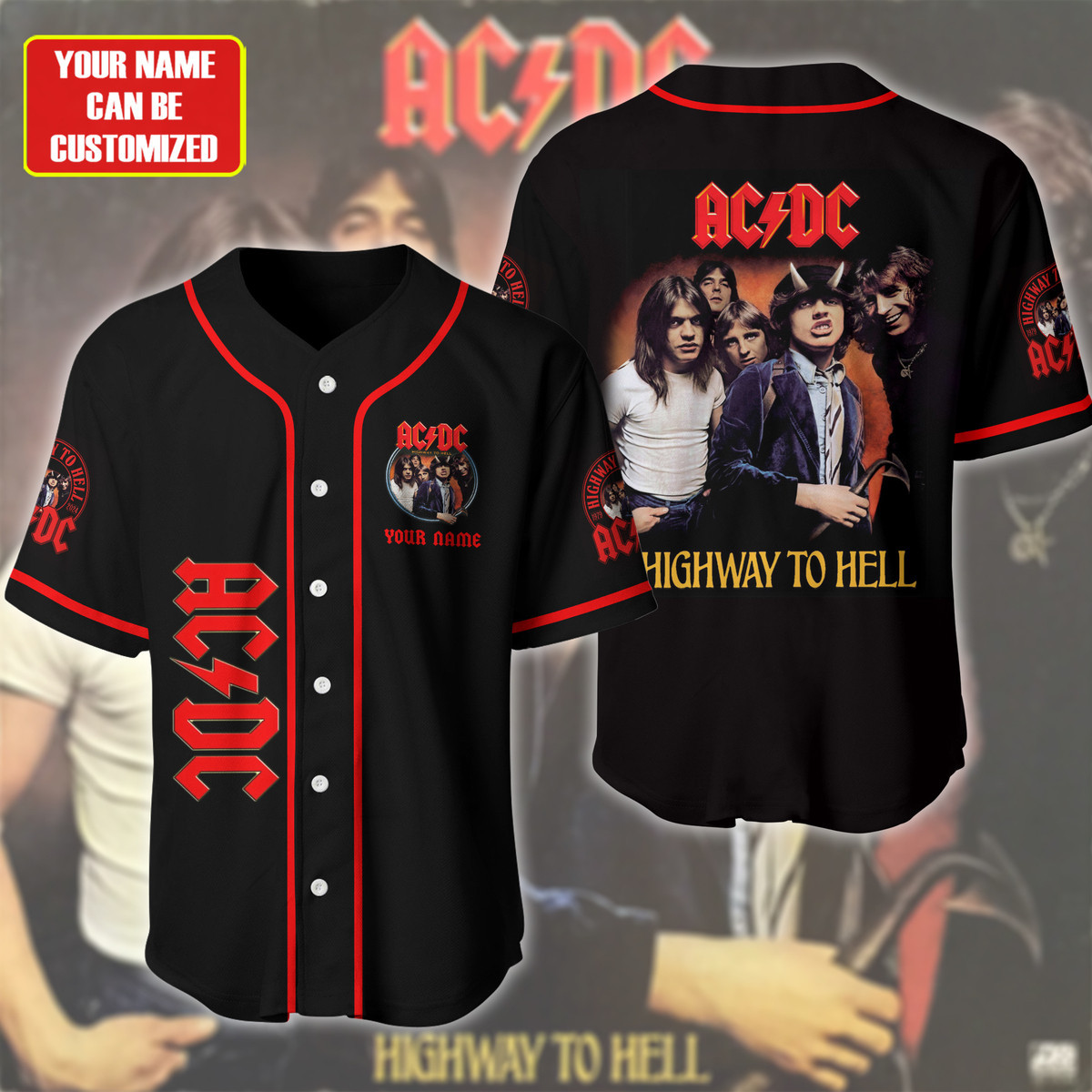 Jerseytrend AC/DC Band Highway to Hell Personalized Baseball Jersey For Fans - Image 2