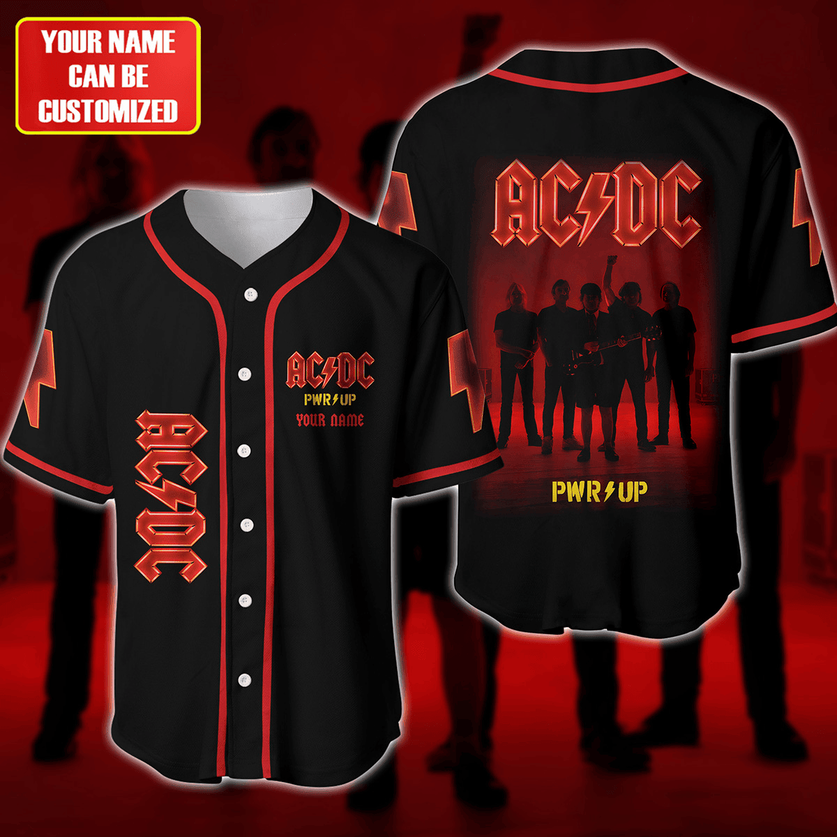Jerseytrend AC/DC Band Power Up Tour Personalized Baseball Jersey For Fans