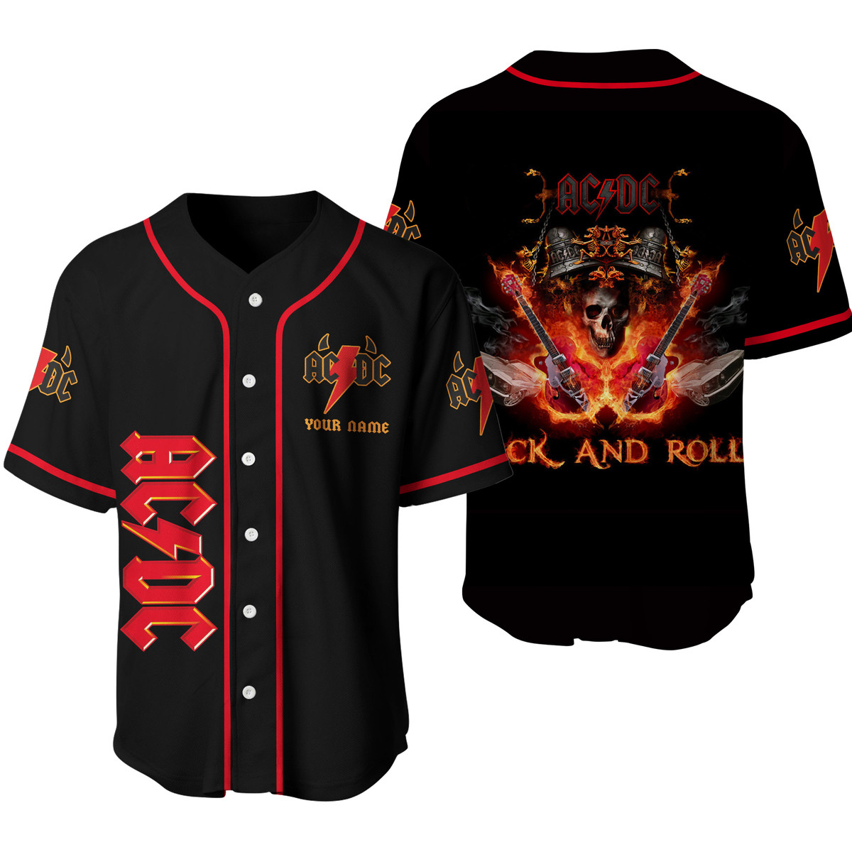 Jerseytrend AC/DC Band Rock And Roll Personalized Baseball Jersey For Fans - Image 3