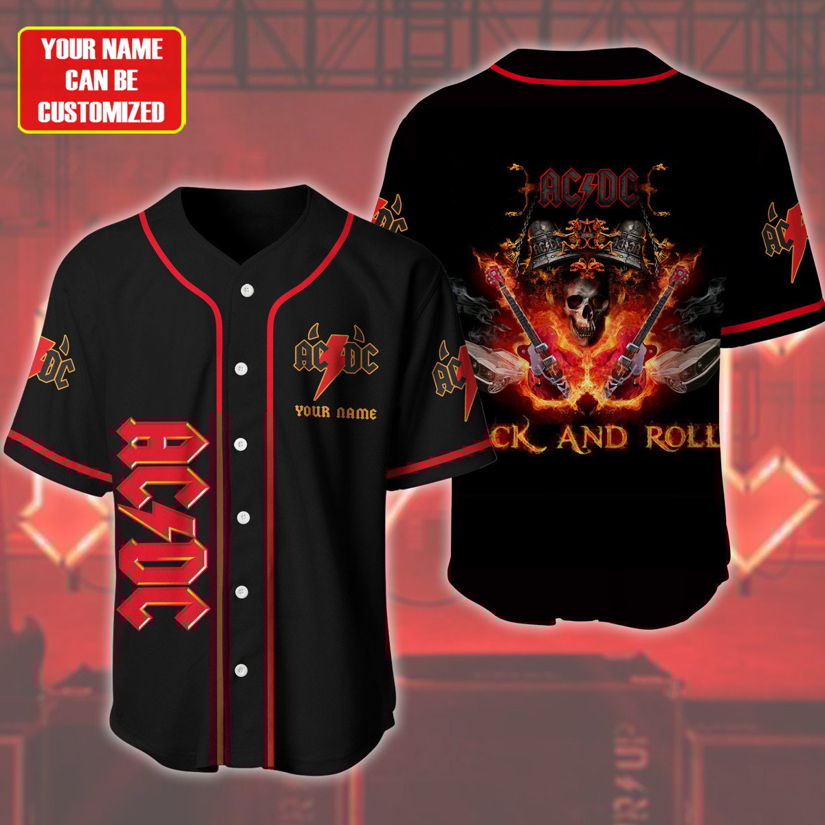 Jerseytrend AC/DC Band Rock And Roll Personalized Baseball Jersey For Fans