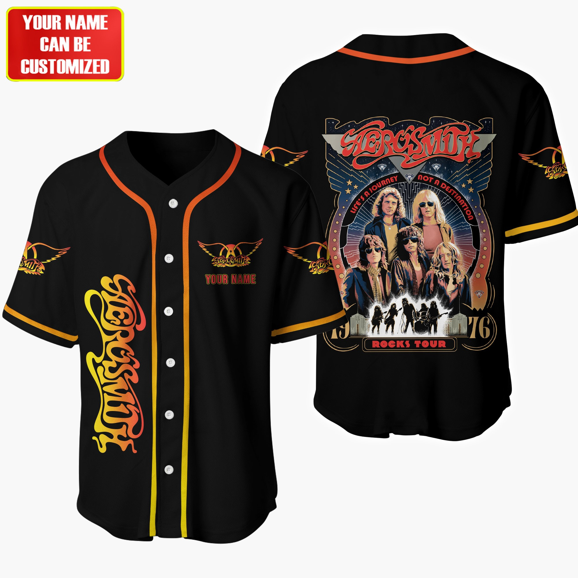 Jerseytrend Aerosmit Band Rocks Tour Personalized Baseball Jersey For Fans - Image 4