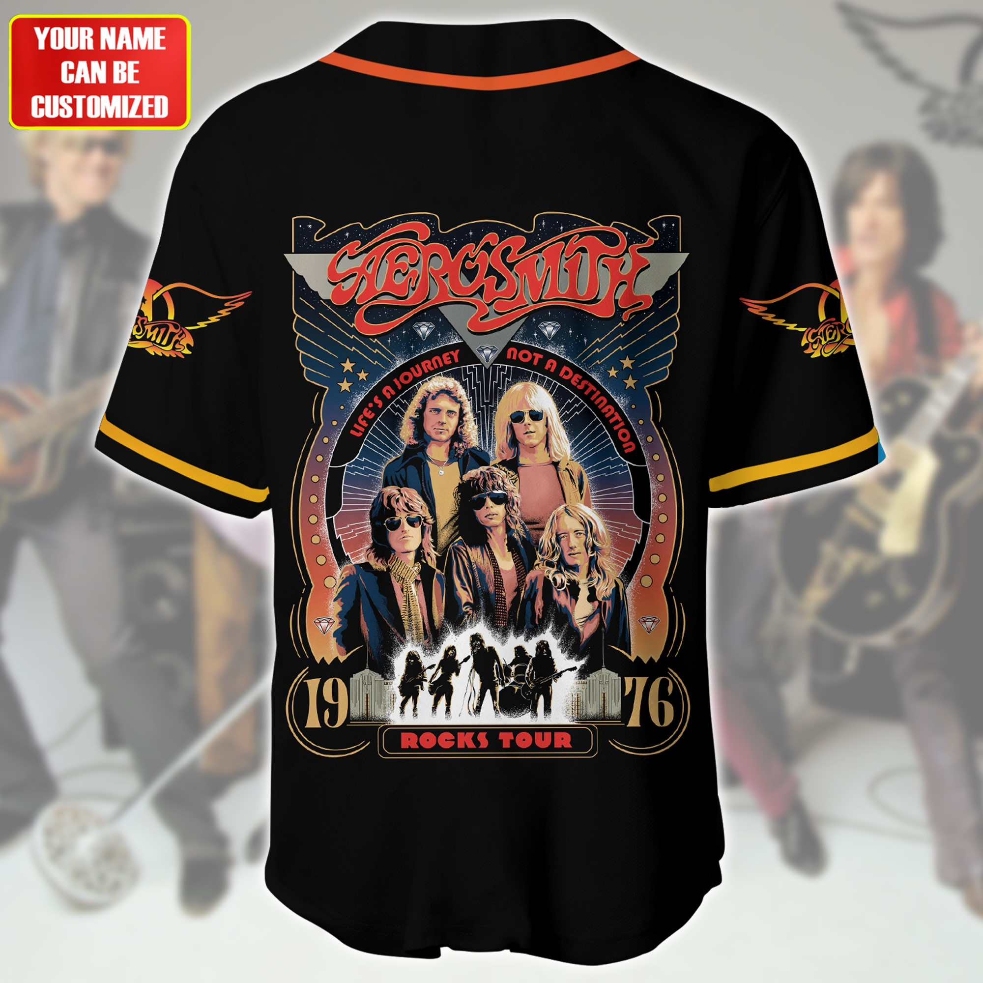 Jerseytrend Aerosmit Band Rocks Tour Personalized Baseball Jersey For Fans - Image 3