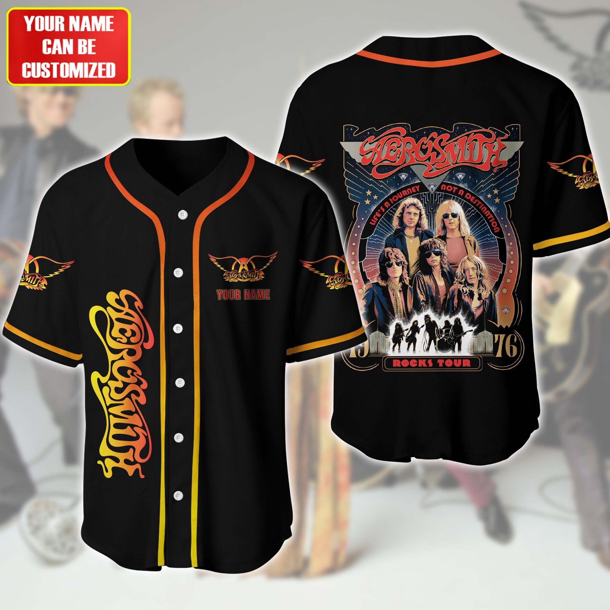 Jerseytrend Aerosmit Band Rocks Tour Personalized Baseball Jersey For Fans
