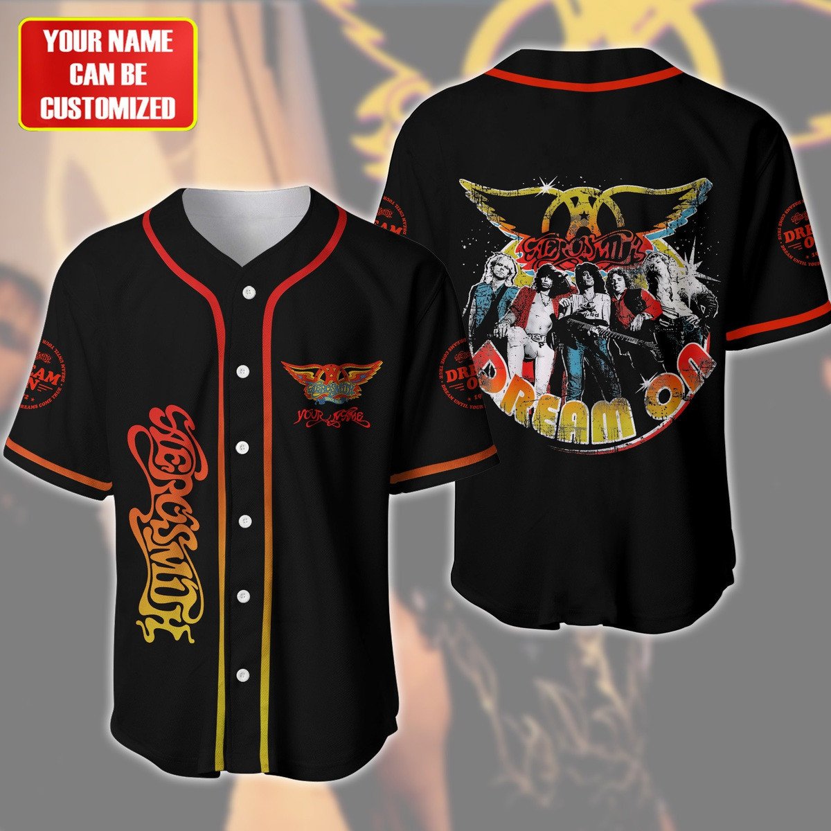 Jerseytrend Aerosmith Band Dream On Personalized Baseball Jersey For Fans