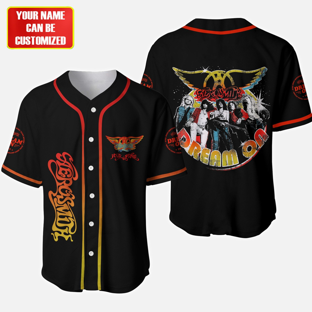 Jerseytrend Aerosmith Band Dream On Personalized Baseball Jersey For Fans - Image 2