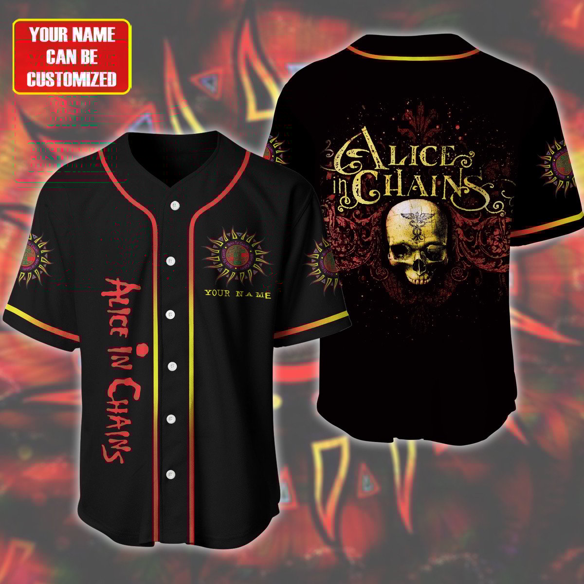 Jerseytrend Alice in Chains Band Personalized Baseball Jersey For Fans