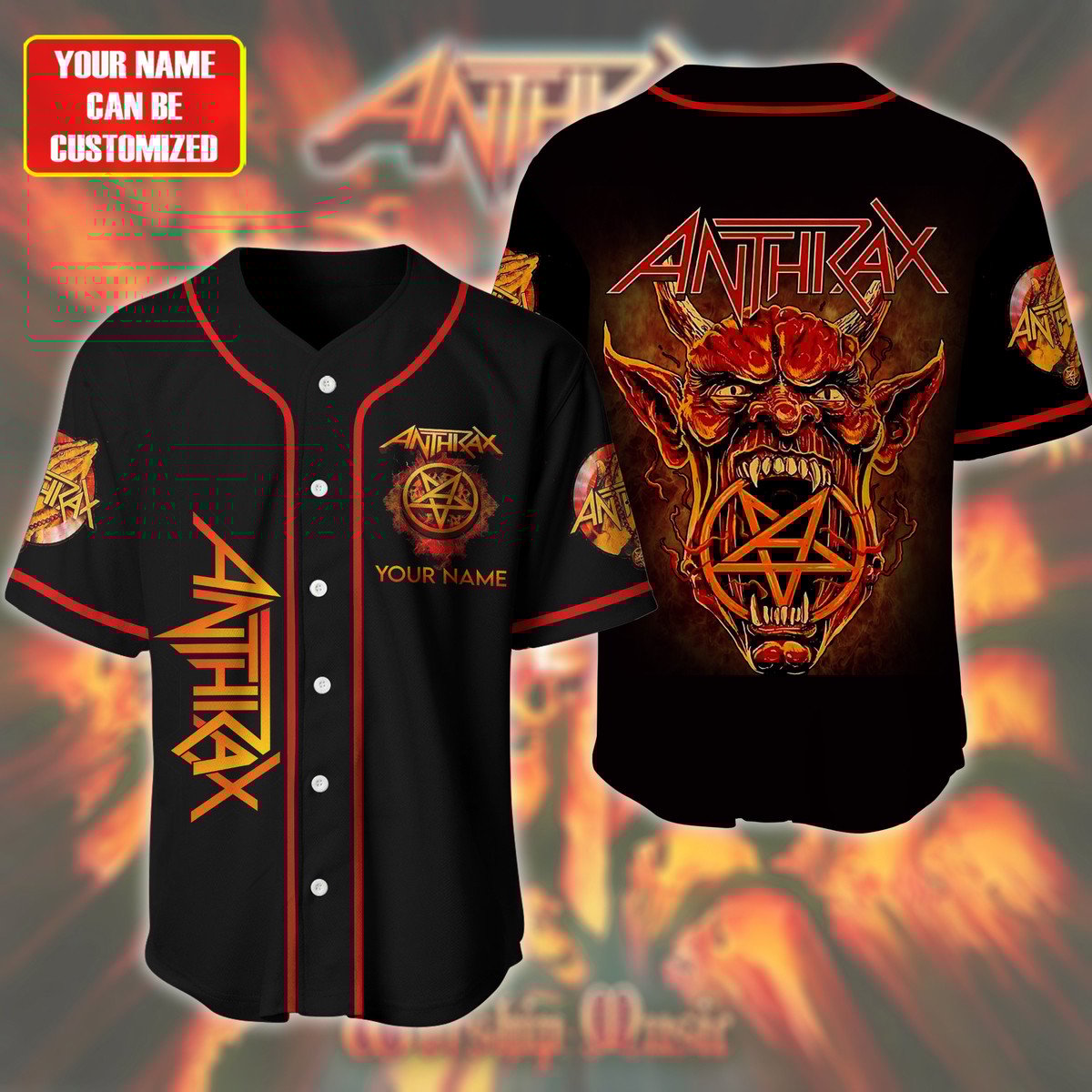 Jerseytrend Anthrax Band Personalized Baseball Jersey For Fans