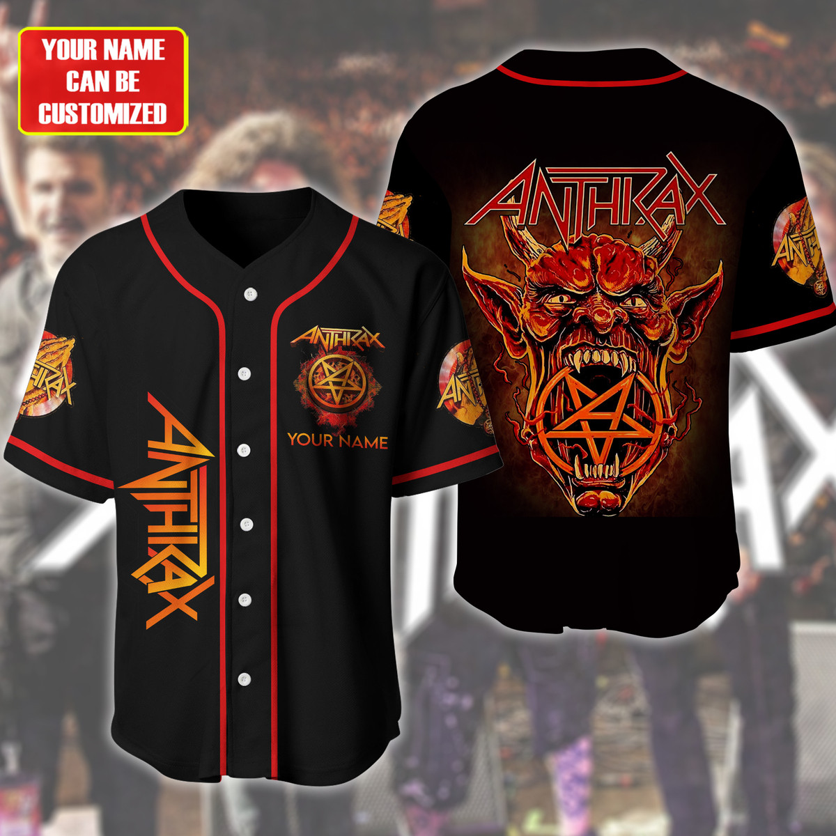 Jerseytrend Anthrax Band Personalized Baseball Jersey For Fans - Image 2