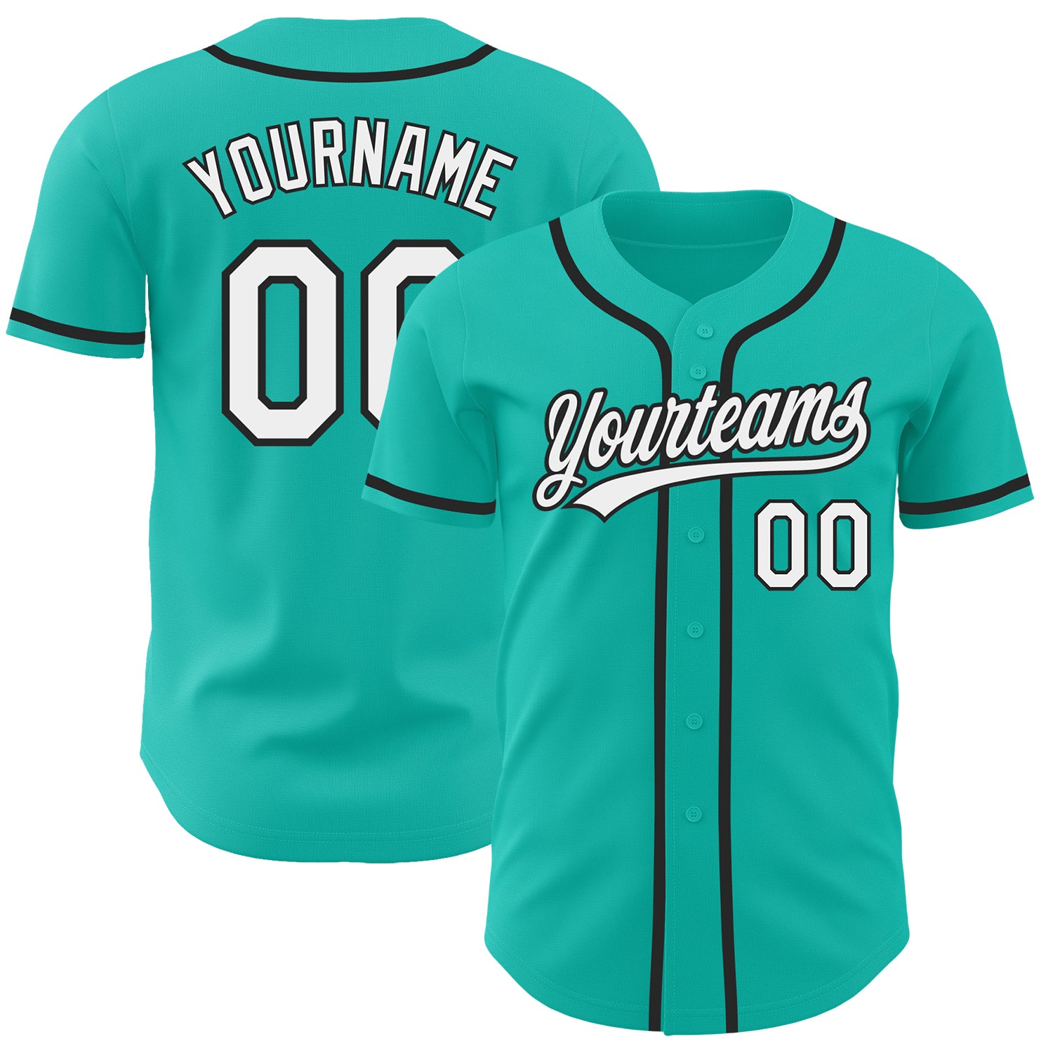 Jerseytrend Aqua White Black Personalized Baseball Jersey For Fans