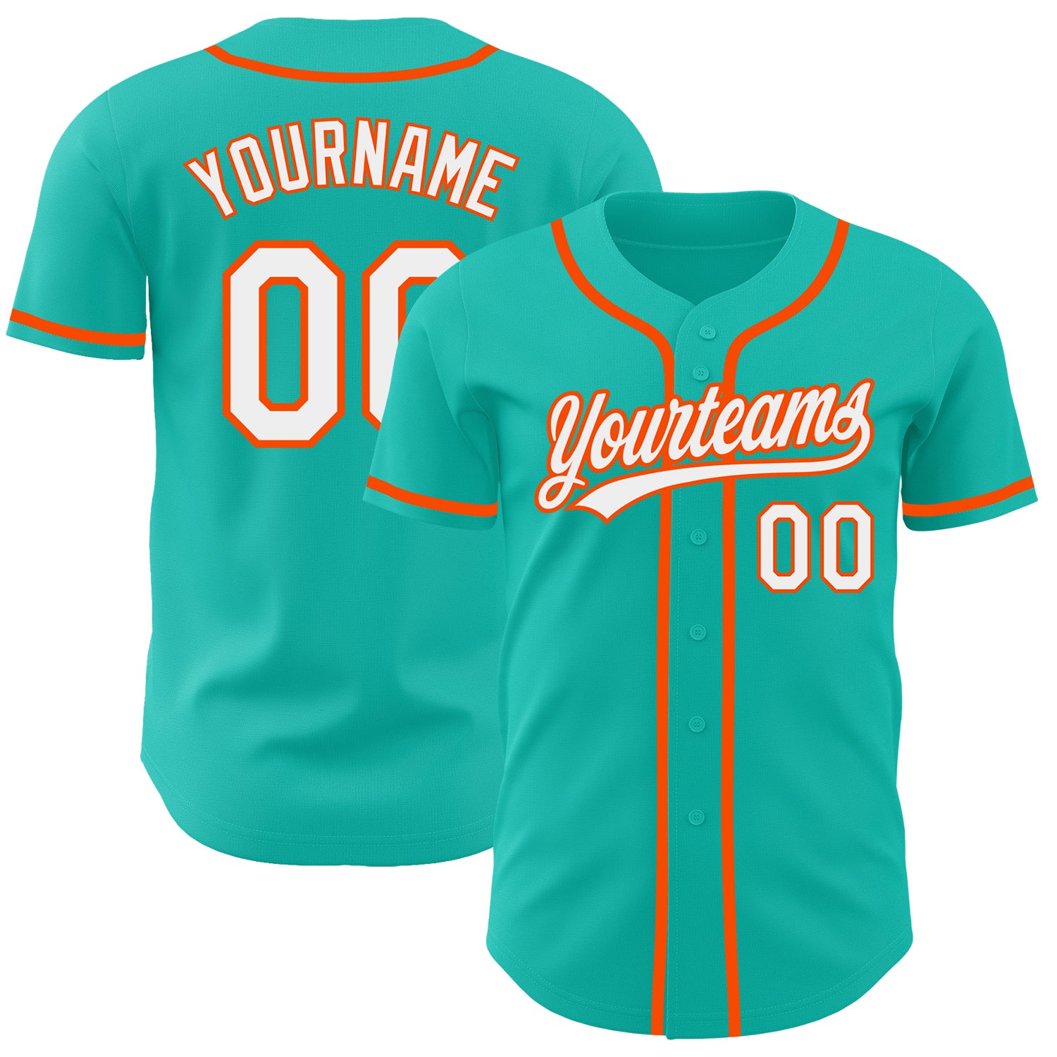 Jerseytrend Aqua White Orange Personalized Baseball Jersey For Fans