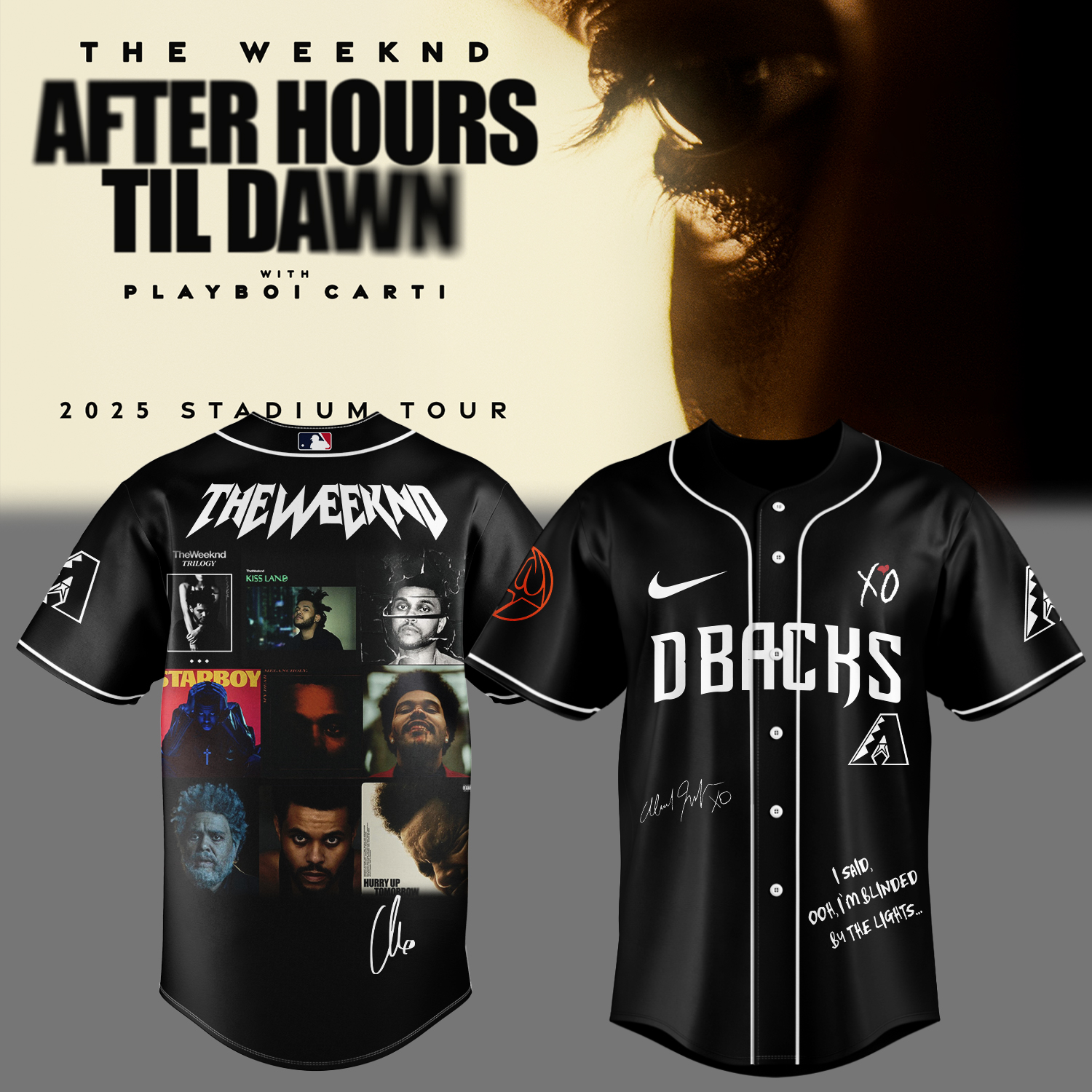 Mckenzieshoponline Arizona Diamondbacks MLB x The Weeknd After Hours Till Dawn Tour Personalized Baseball Jersey For Fans