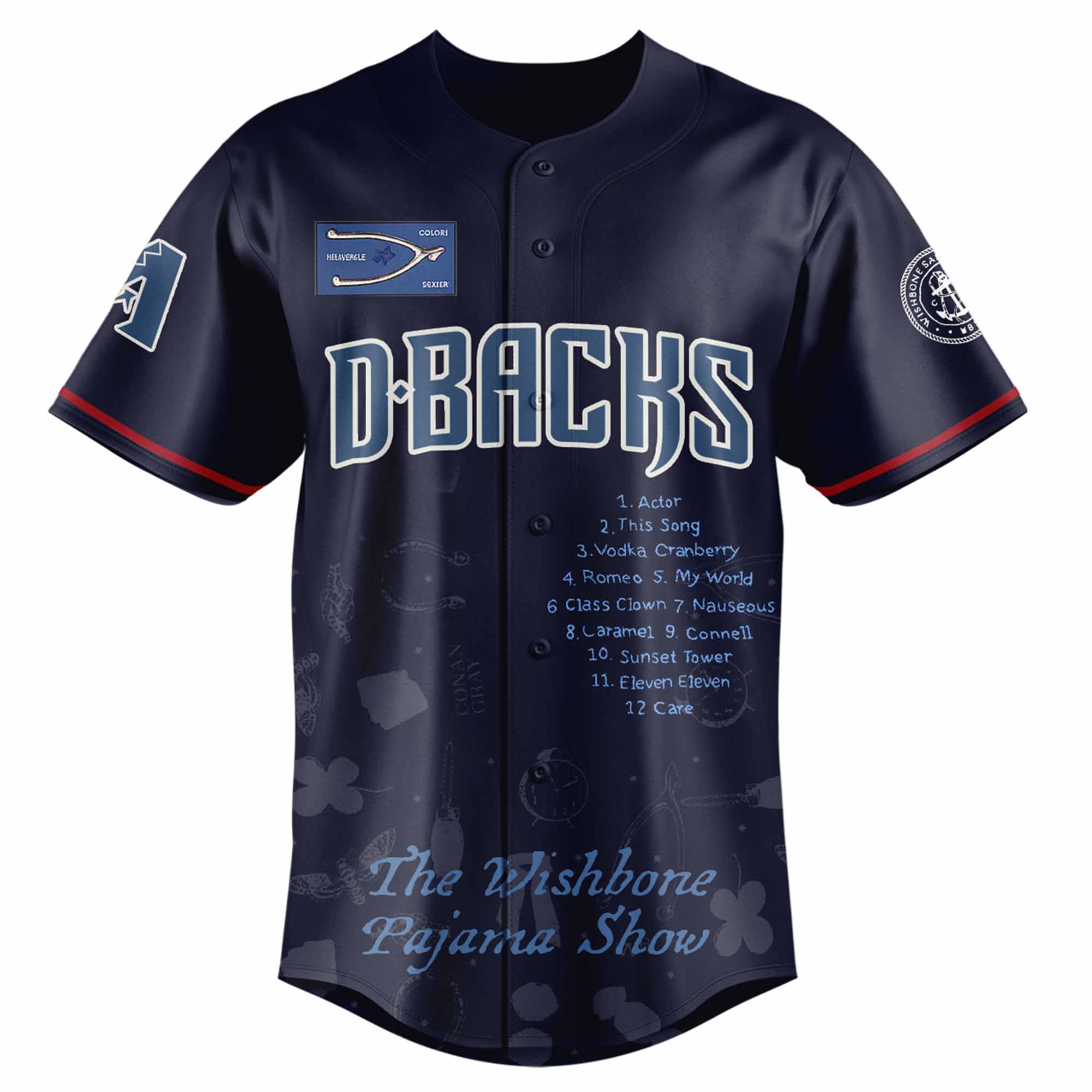Jerseytrend Arizona Diamondbacks MLB x The Wishbone Pajama Show Personalized Baseball Jersey For Fans - Image 2