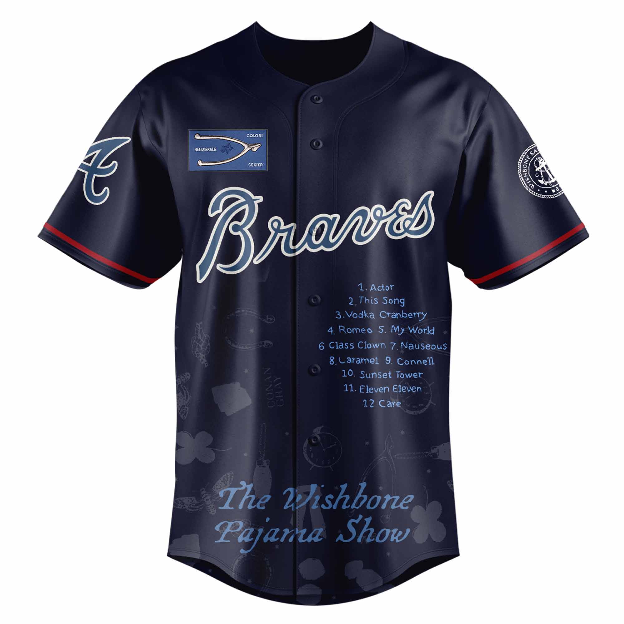 Jerseytrend Atlanta Braves MLB x The Wishbone Pajama Show Personalized Baseball Jersey For Fans - Image 2