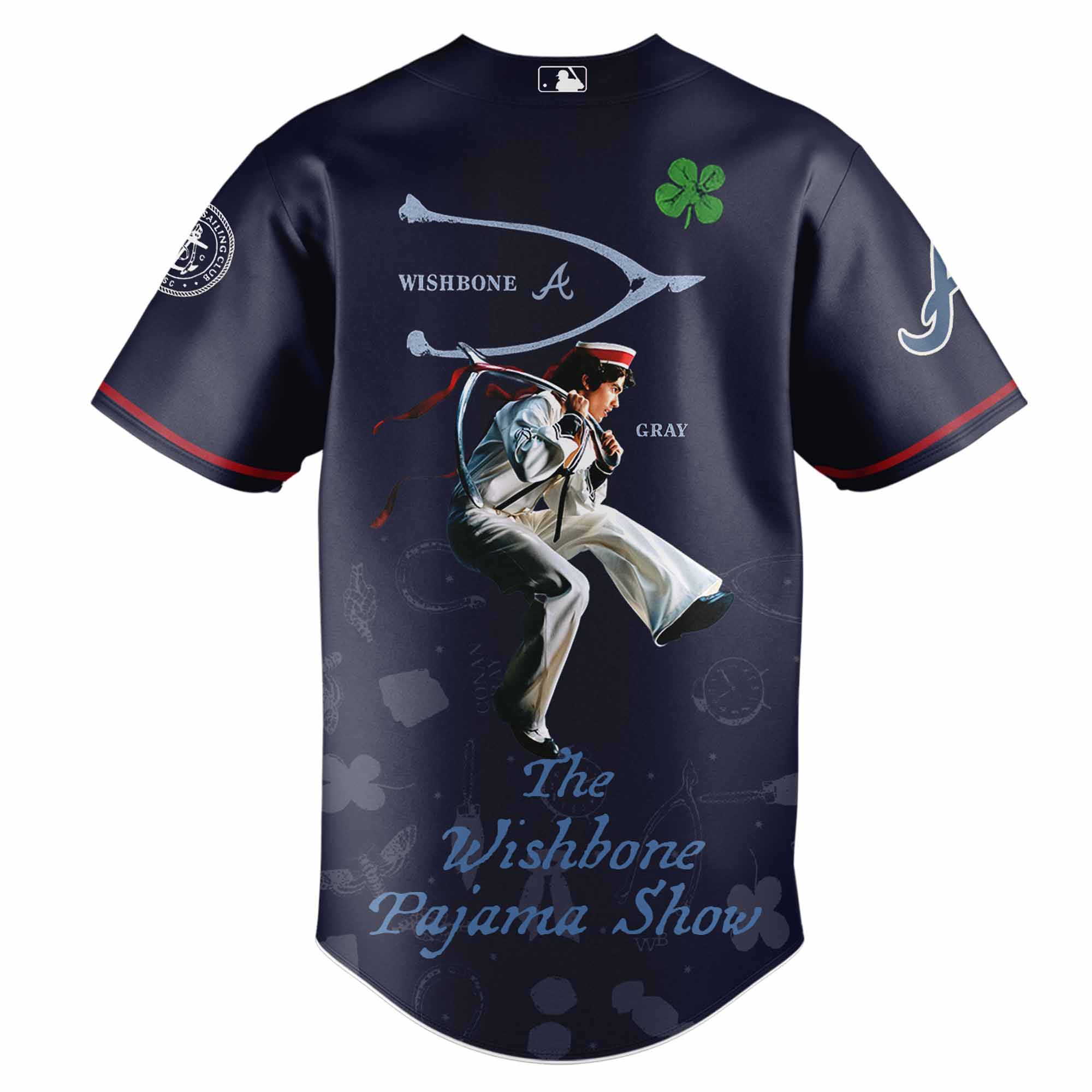 Jerseytrend Atlanta Braves MLB x The Wishbone Pajama Show Personalized Baseball Jersey For Fans - Image 3