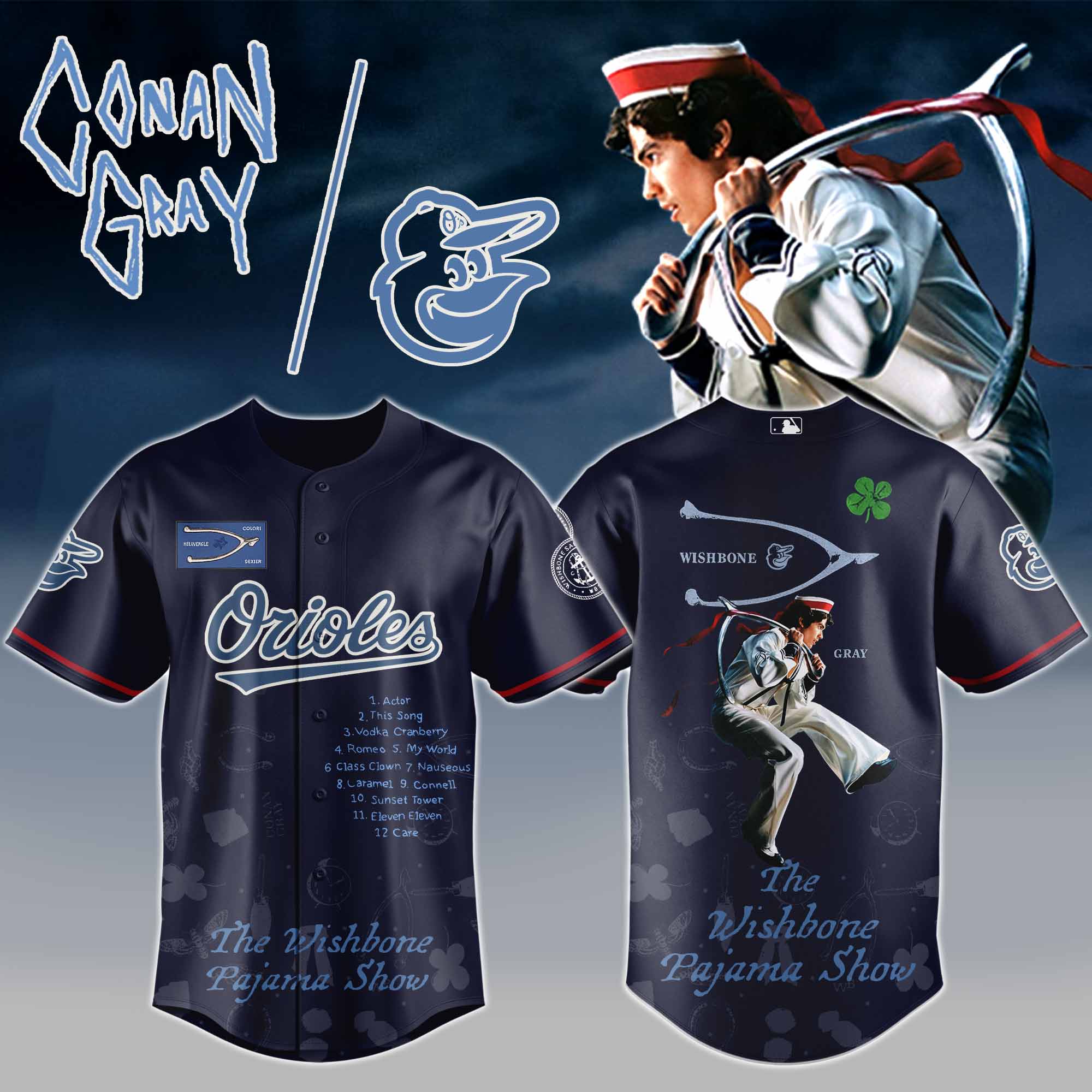 Jerseytrend Baltimore Orioles MLB x The Wishbone Pajama Show Personalized Baseball Jersey For Fans