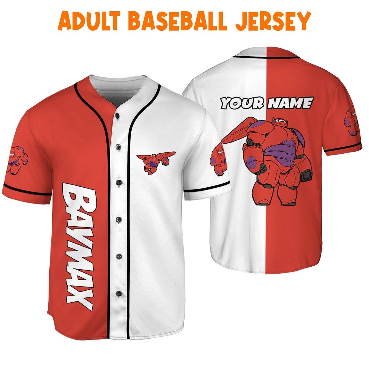 Mckenzieshoponline Baymax Red Unisex Big White Robot Personalized Baseball Jersey For Fans - Image 7
