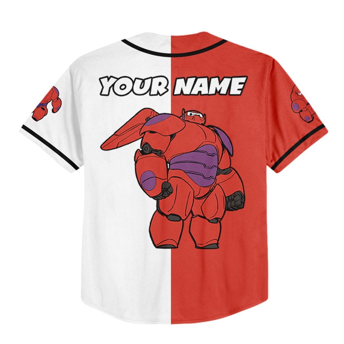 Mckenzieshoponline Baymax Red Unisex Big White Robot Personalized Baseball Jersey For Fans - Image 4