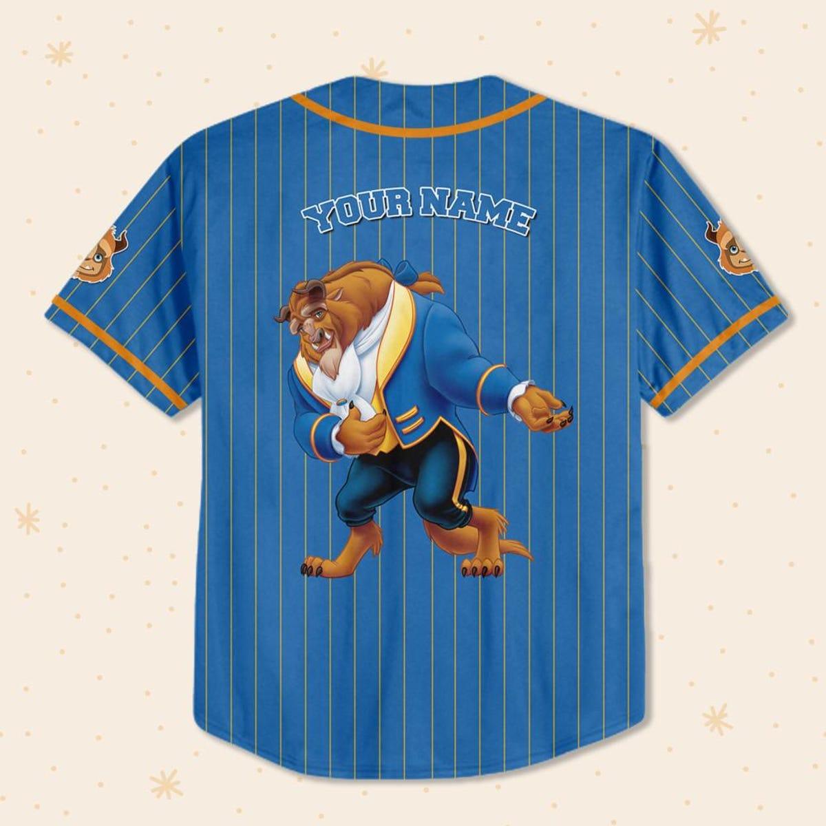 Mckenzieshoponline Beauty And The Beast Prince Beast Blue Yellow Personalized Baseball Jersey For Fans - Image 4