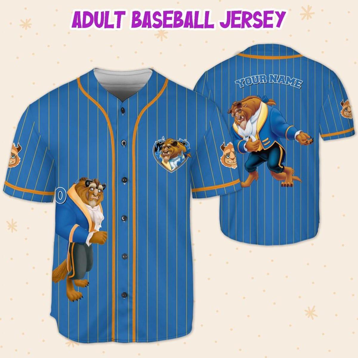 Mckenzieshoponline Beauty And The Beast Prince Beast Blue Yellow Personalized Baseball Jersey For Fans - Image 6